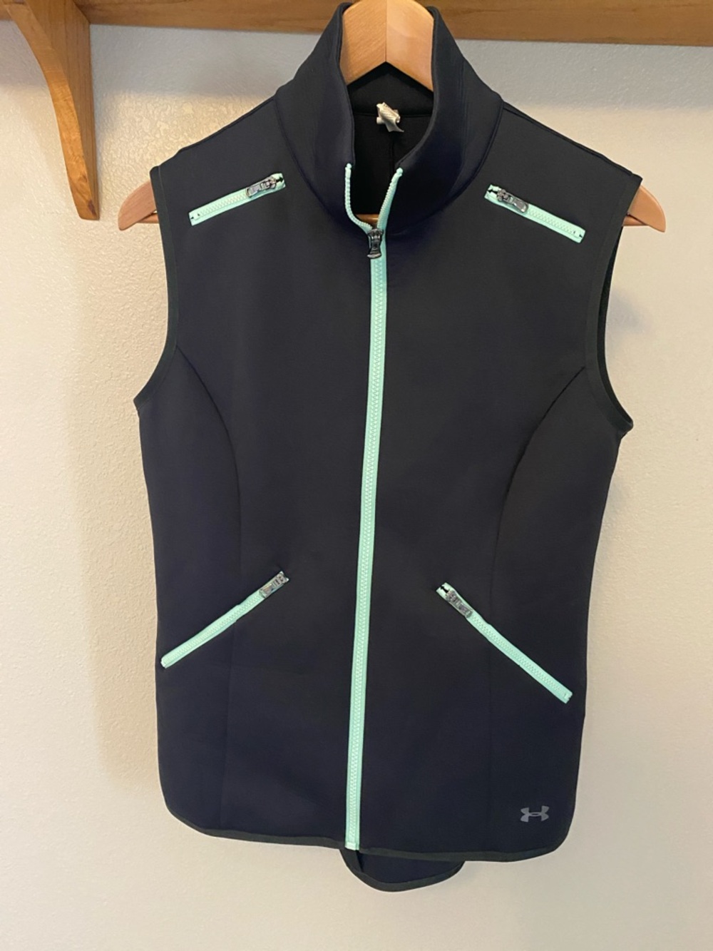 Under Armour Women’s Black Vest with Mint Zippers